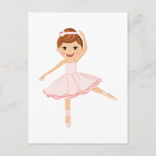 Ballerina Dancer mit braunem Haar Postkarte