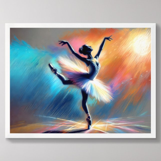 Ballerina Dancer Pastel Zeichne farbenfroh Poster (Von Creator hochgeladen)