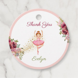 Ballerina Dancer| Rosa Blumenballett Geburtstag Geschenkanhänger