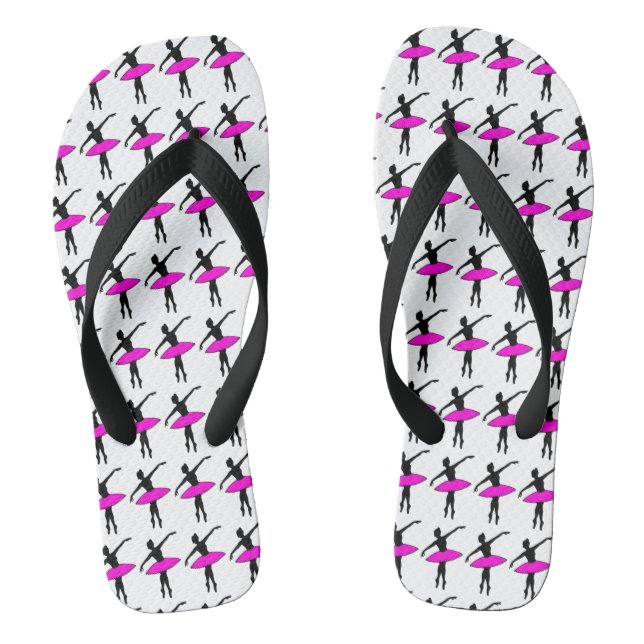 Ballerina Dancer Silhouette Rosa Flip Flops (Fußbett)