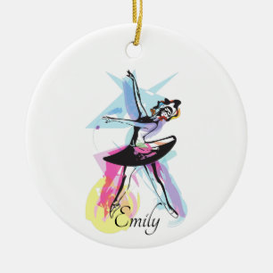 Ballerina Dancer Thema Wasserfarbe Keramik Ornament