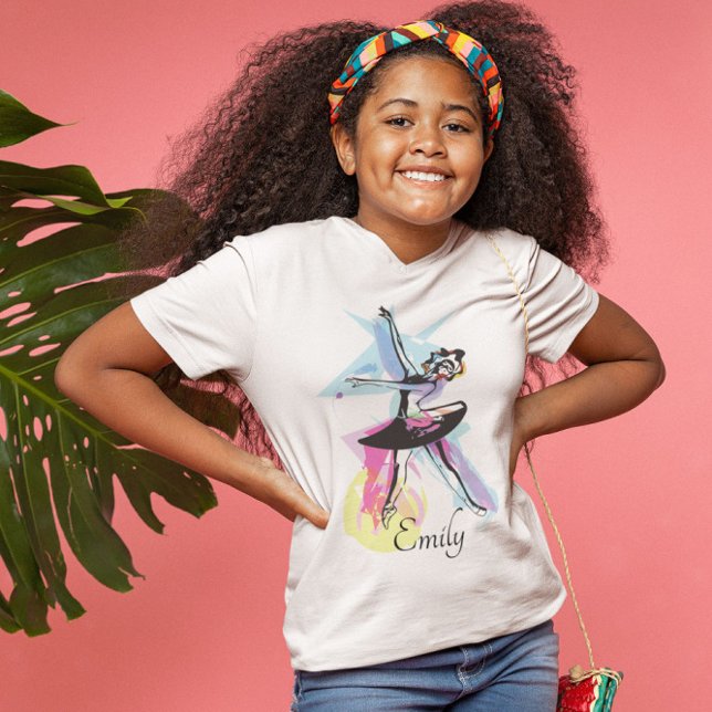 Ballerina Dancer Thema Wasserfarbe T-Shirt (Von Creator hochgeladen)