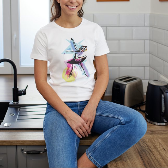 Ballerina Dancer Thema Wasserfarbe T-Shirt (Von Creator hochgeladen)