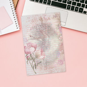 Ballerina Dancing Pose Blumenrosa Linke Briefpapier