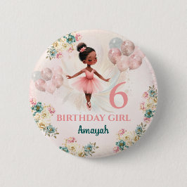 Ballerina Dark Skin Pink Aquamarine Blütenbraun Ge Button