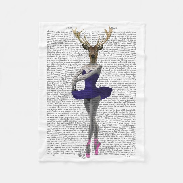 Ballerina Deer in Blue Fleecedecke (Vorderseite)
