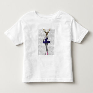 Ballerina Deer in Blue Kleinkind T-shirt