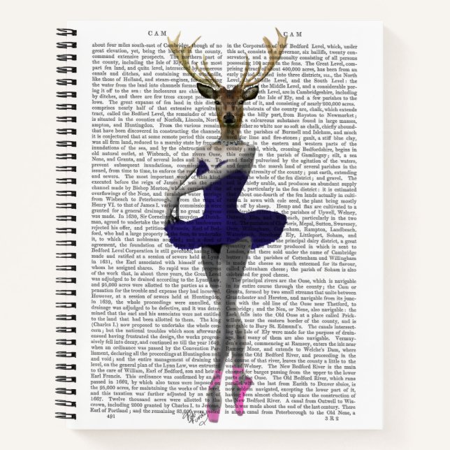 Ballerina Deer in Blue Notizbuch (Vorderseite)