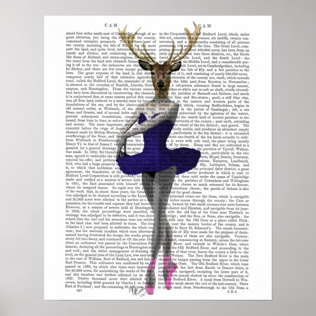 Ballerina Deer in Blue Poster (Vorne)