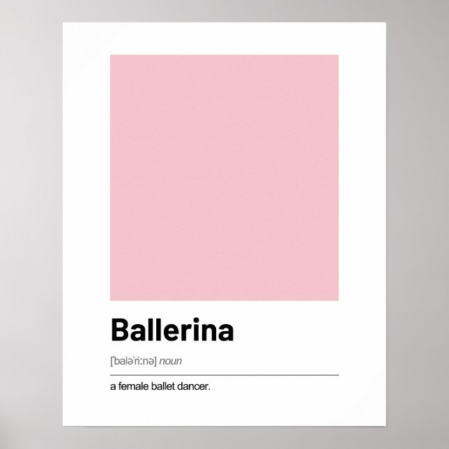 Ballerina Definition Poster - Moderne Kunst Print (Vorne)