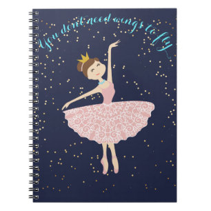 Ballerina, die Sie brauchen Flügel zum Notizbuch Notizblock