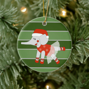 Ballerina Elephant Snowflake Weihnachtsspezial Keramik Ornament