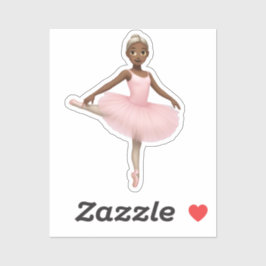 Ballerina Emoji in Pink Tutu Aufkleber