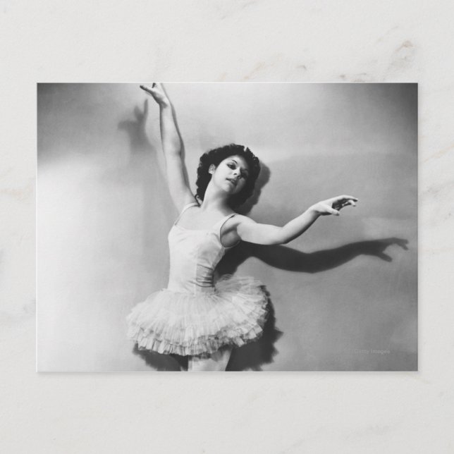 Ballerina en pointe B&W Postkarte (Vorderseite)