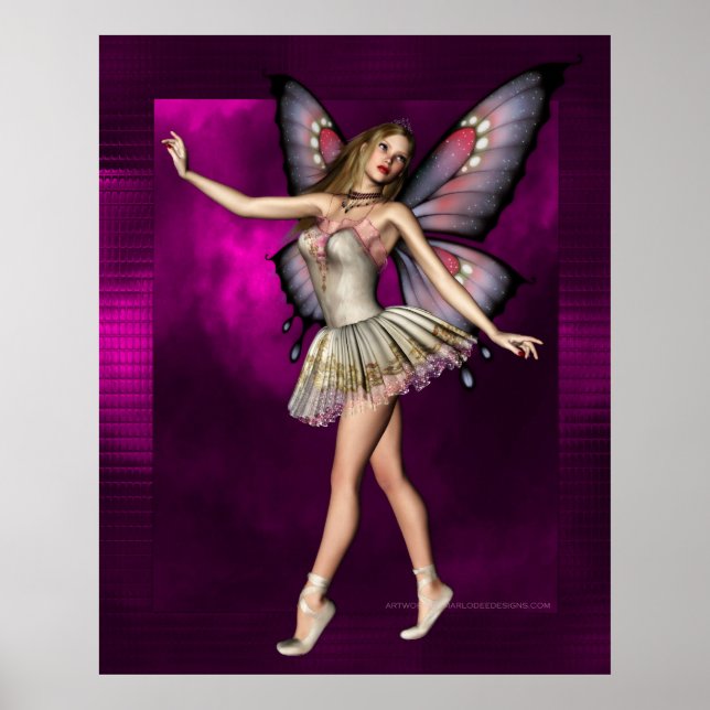 Ballerina Fairy Artwork D1 Poster Print (Vorne)