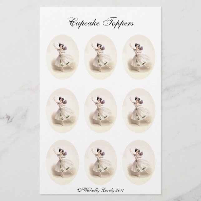 Ballerina Fairy Cupcake Toppers Briefpapier (Vorderseite)