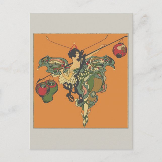 Ballerina Fee mit Lanterns Postkarte (Vorderseite)