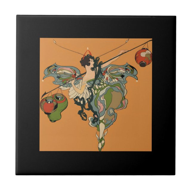 Ballerina Fee Mit Laternen Fliese (Vorderseite)