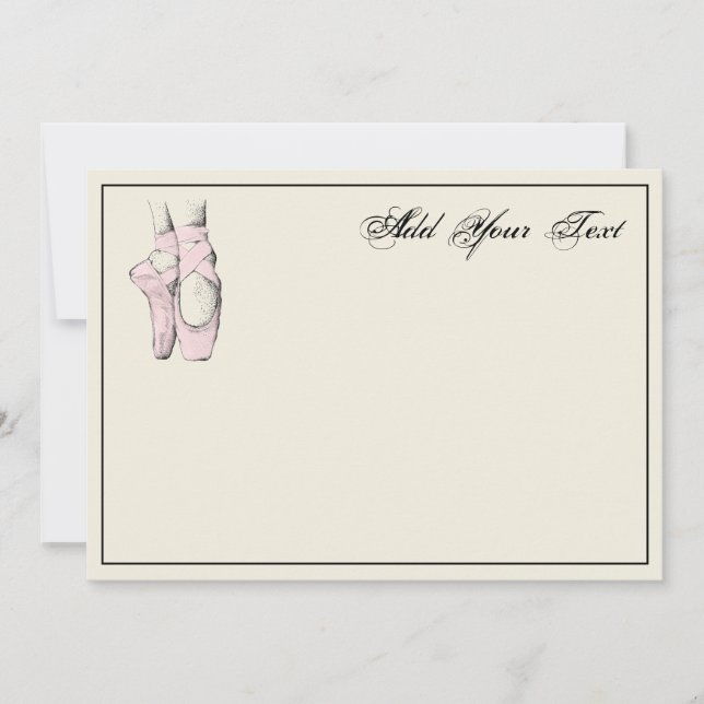 Ballerina Feet auf der Pointe #2 Lt Pink Note Card Mitteilungskarte (Vorderseite)