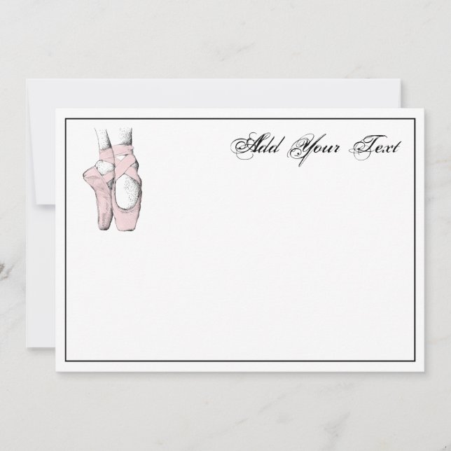 Ballerina Feet auf der Pointe #2 Lt Pink Note Card Mitteilungskarte (Vorderseite)