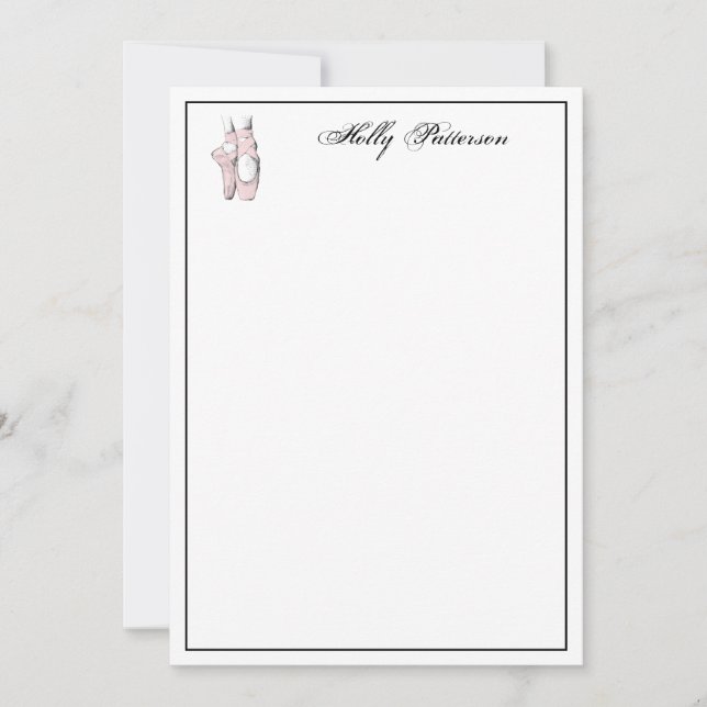 Ballerina Feet auf der Pointe #2 Lt Pink Note Card Mitteilungskarte (Vorderseite)