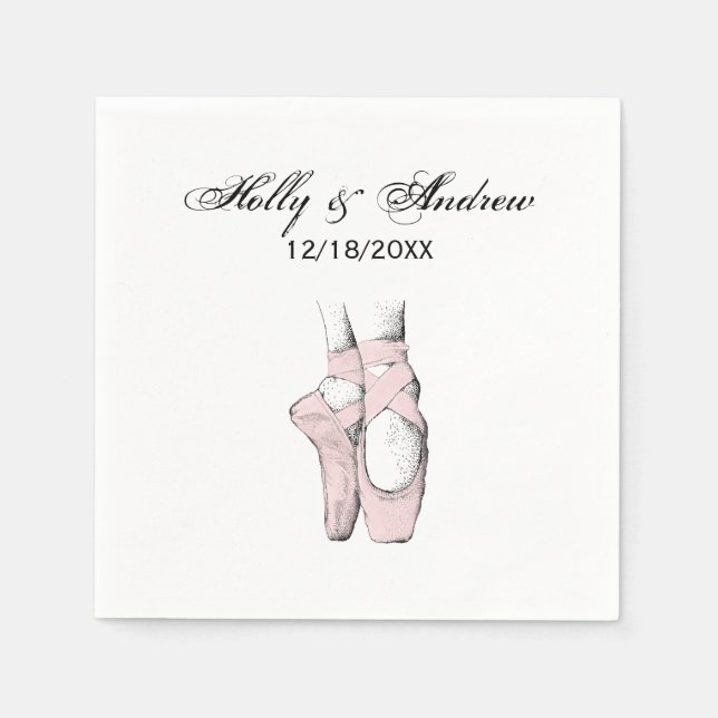 Ballerina Feet auf Pointe #1 Lt Pink Serviette (Vorderseite)