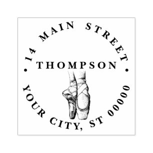 Ballerina Feet auf Pointe #1 Name Rücksendeadresse Gummistempel