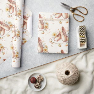 Ballerina Floral Watercolor Kinderdusche Geschenkpapier