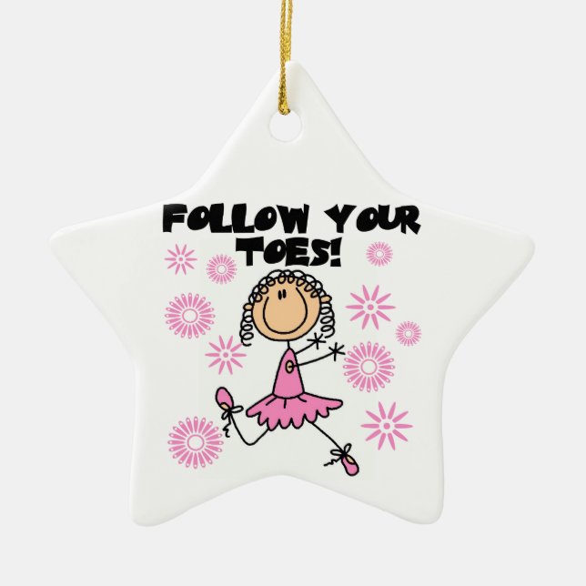 Ballerina folgen Ihren Zehe-T - Shirts und Keramikornament (Vorne)
