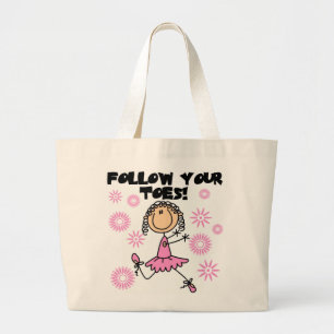Ballerina Follow Your Toes T-Shirts und Geschenke Jumbo Stoffbeutel