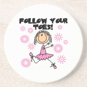 Ballerina Follow Your Toes T-Shirts und Geschenke Sandstein Untersetzer