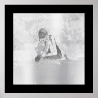 Ballerina Frauenkörper Silver Grau Wall Cement