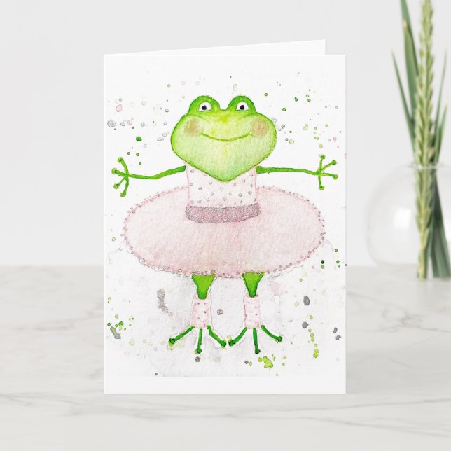 Ballerina Frog Karte (Vorderseite)