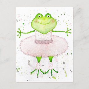Ballerina Frog Postkarte