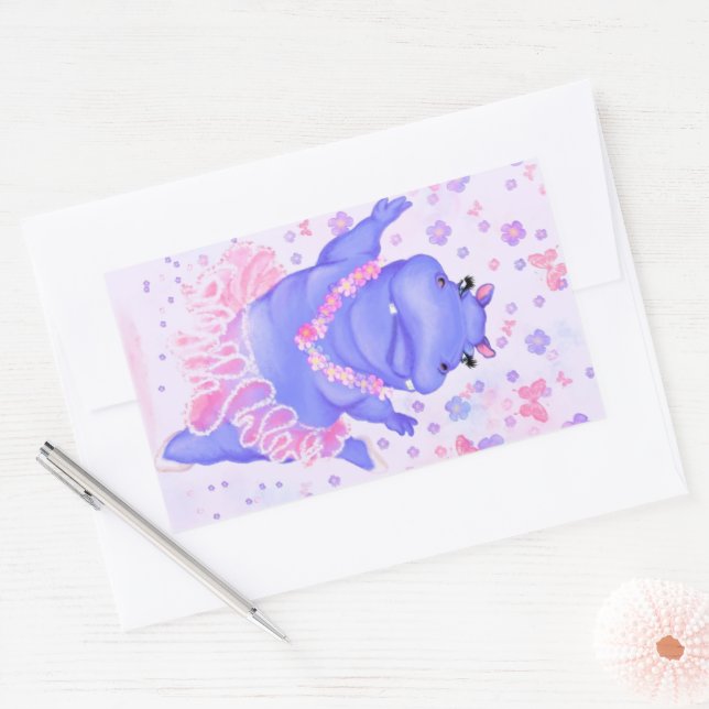 Ballerina Funny Hippo Sticker Happy Ballet Dancer (Umschlag)