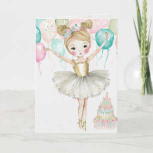 Ballerina, Geburtstag, Grafikkarte kleines Mädchen Karte