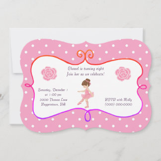 Ballerina Geburtstag Rosa Einladung