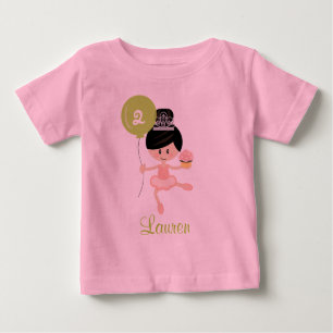 Ballerina-Geburtstags-Shirt-Asiat Baby T-shirt