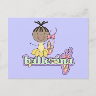 Ballerina - Gelbe T - Shirt und Geschenke Postkarte