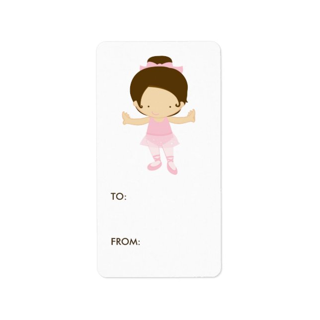 Ballerina Gift Tag Labels Adressaufkleber (Vorne)