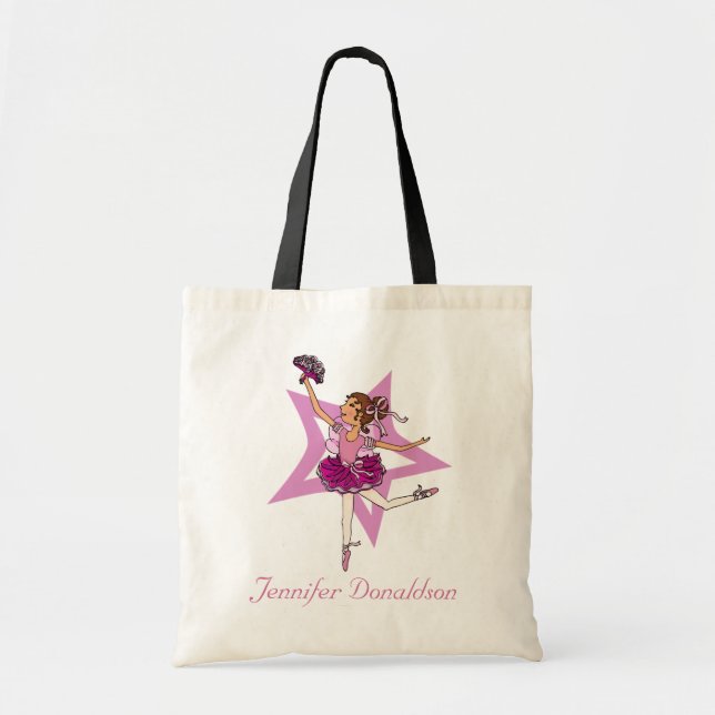 Ballerina Girl "add your name" Tasche aus rosa Bal (Vorne)