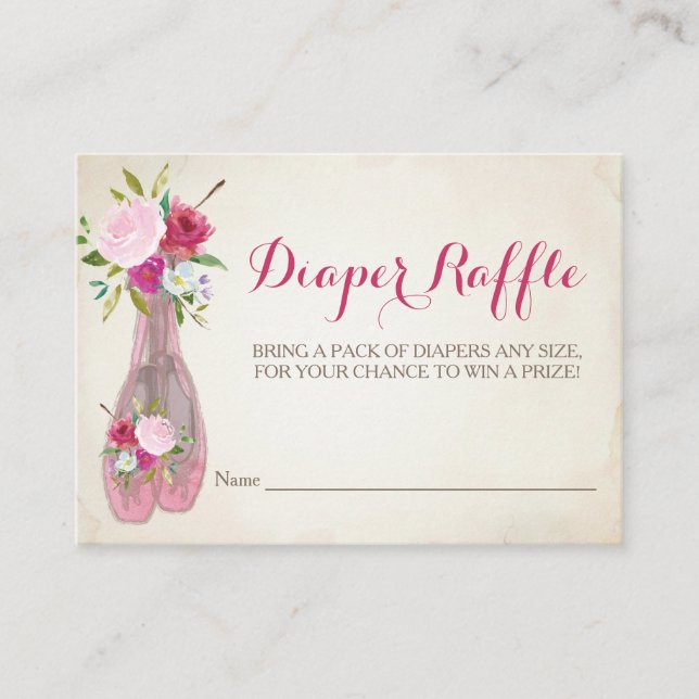 Ballerina Girl Baby Showdiaper Raffle Ticket (Vorderseite)