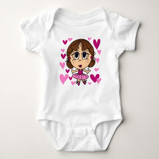 Ballerina Girl Baby Strampler (Vorderseite)