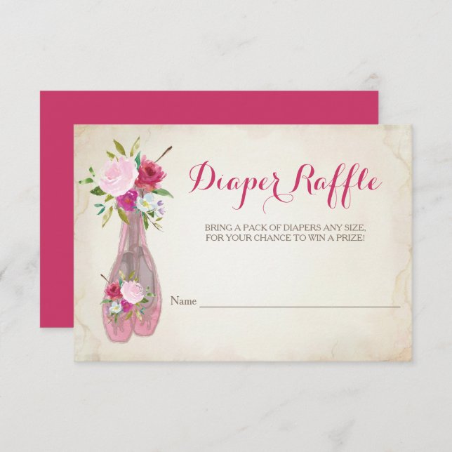 Ballerina Girl Babyduschmaschine Windelwanne Einladung (Vorne/Hinten)