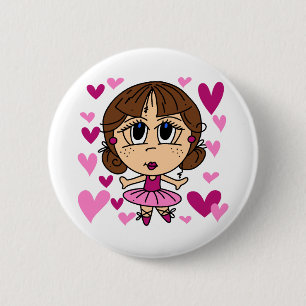 Ballerina Girl Button