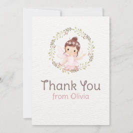Ballerina Girl in rosa Kleid Geburtstagsdusche Dankeskarte