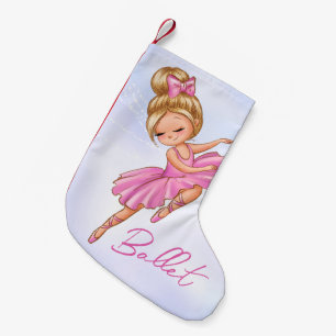 Ballerina Girl Pink, Lila Hübscher Balletttanz Kleiner Weihnachtsstrumpf