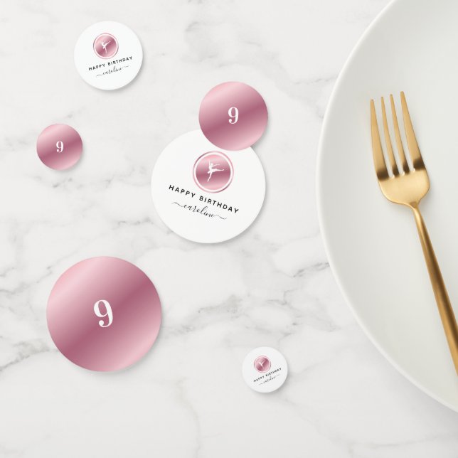 Ballerina Girls Ballet Rosa Rose Niedliches Tanzen Konfetti (Gruppe)