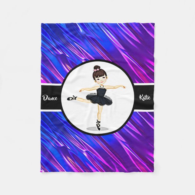 Ballerina Girls Blau / Lila Ballett Fleecedecke (Vorderseite)