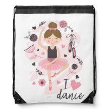 Ballerina Girl's Drawstring Backpack
